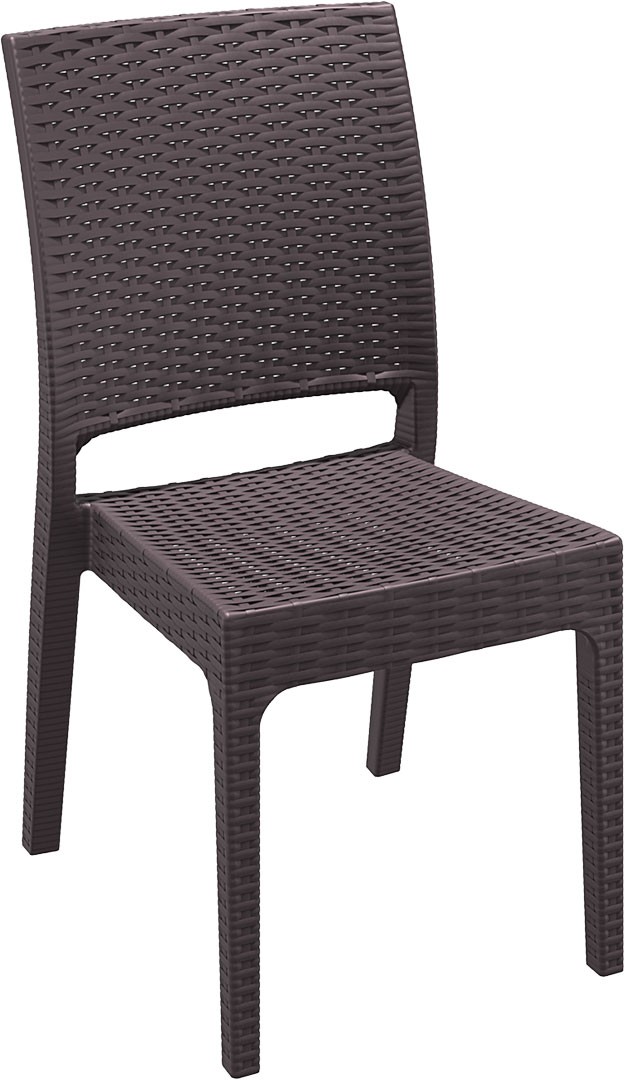 Cadeira esplanada para hotelaria profissional em RATTAN PVC, preparada para utilização em espaços exteriores, disponível em várias cores.